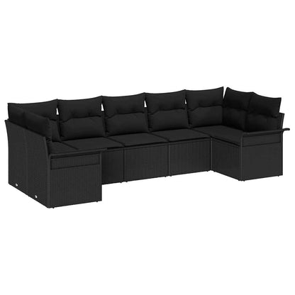 7-Teiliges Gartensofa-Set Mit Kissen In Aus Poly Rattan