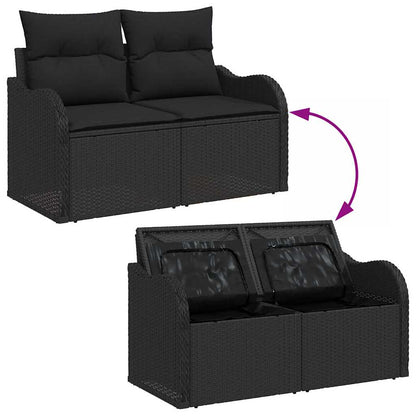 3-Teiliges Garten-Sofa-Set Mit Kissen Poly Rattan
