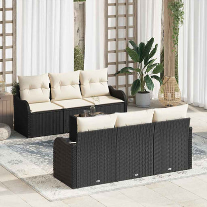 7-Teiliges Garten-Sofa-Set Mit Kissen In Aus Poly-Rattan
