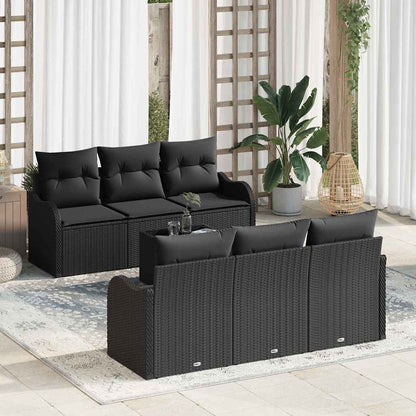 7-Teiliges Garten-Sofa-Set Mit Kissen In Aus Poly-Rattan