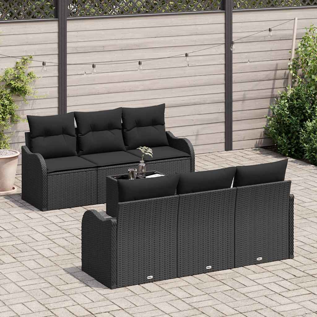 7-Teiliges Garten-Sofa-Set Mit Kissen In Aus Poly-Rattan