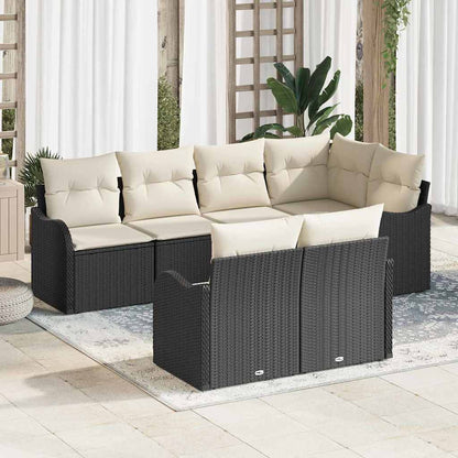 7-Teiliges Garten Sofa Set Mit Kissen Poly Rattan