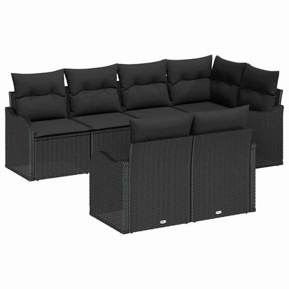 7-Teiliges Garten Sofa Set Mit Kissen Poly Rattan