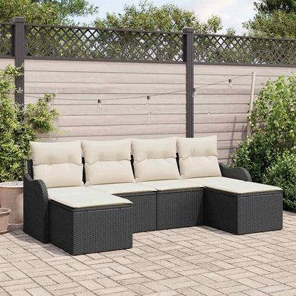 6-Teiliges Garten Sofa Set Mit Kissen Es Poly Rattan