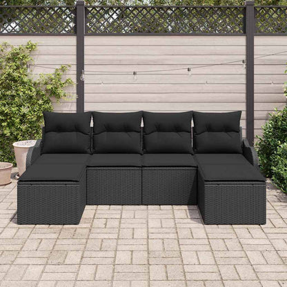 6-Teiliges Garten Sofa Set Mit Kissen Es Poly Rattan