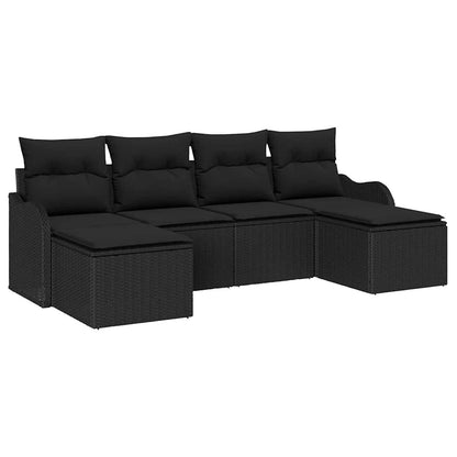 6-Teiliges Garten Sofa Set Mit Kissen Es Poly Rattan