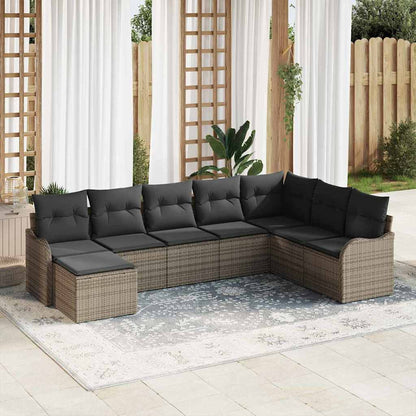 9-Teiliges Garten Sofa Set Mit Kissen In Schwarz Poly Rattan