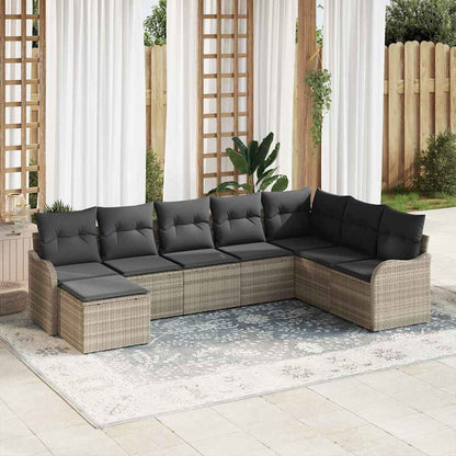 9-Teiliges Garten Sofa Set Mit Kissen In Schwarz Poly Rattan
