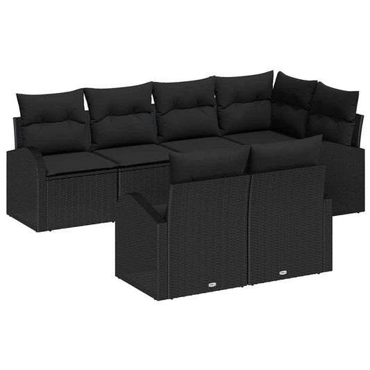 7-Teiliges Garten Sofa Set Mit Kissen Poly Rattan