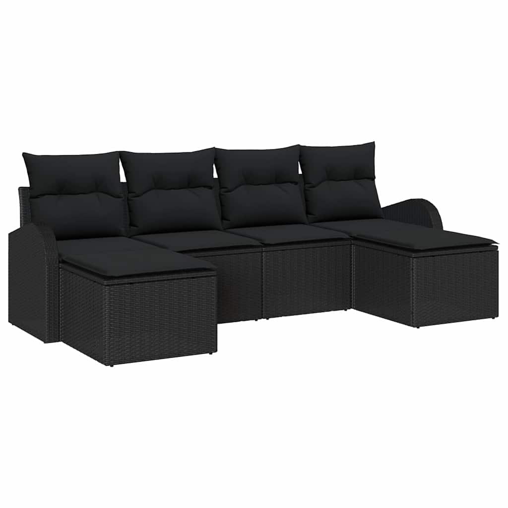 6-Teiliges Garten-Sofaset Mit Kissen Es Poly-Rattan