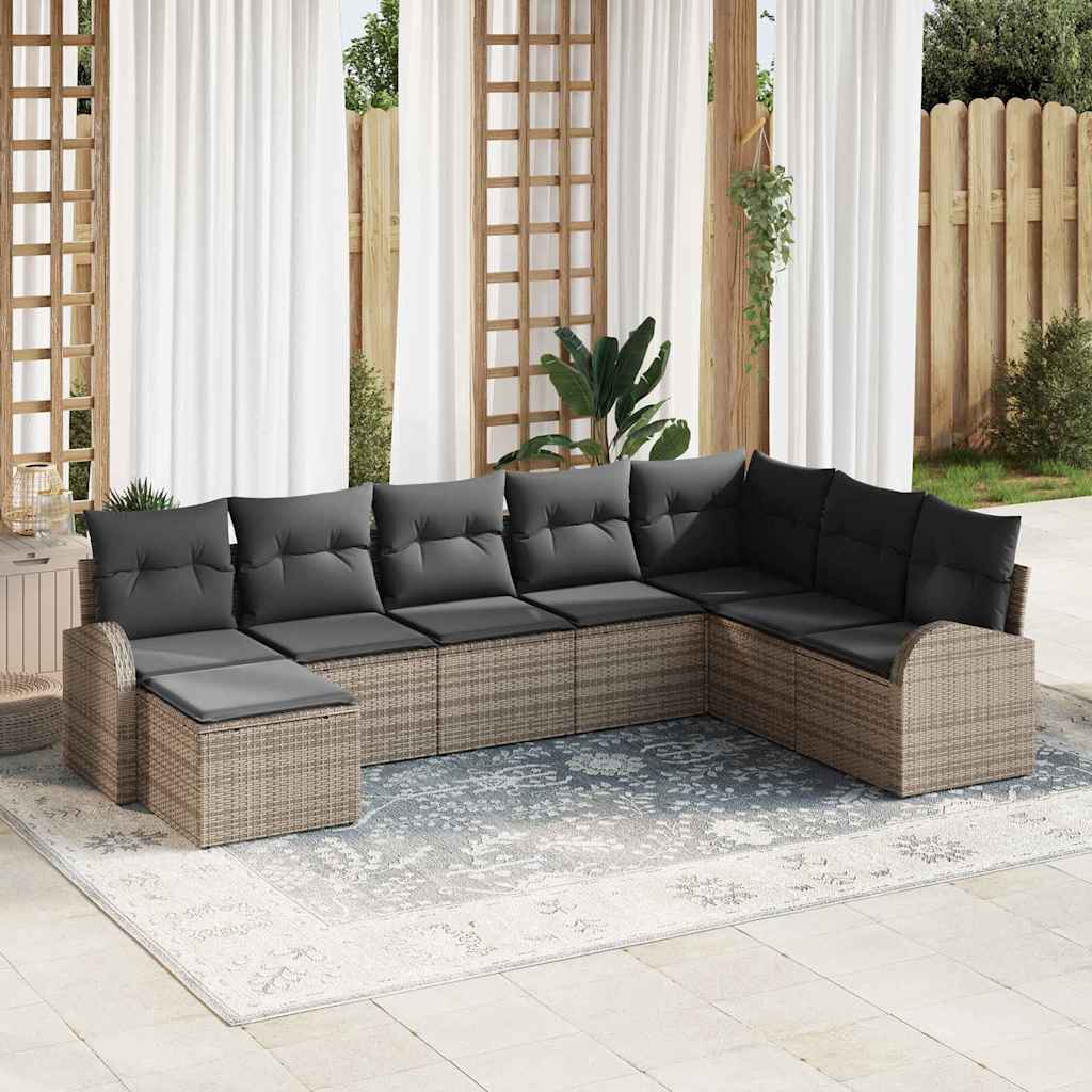 9-Teiliges Garten-Sofa-Set Mit Kissen Schwarz Poly-Rattan