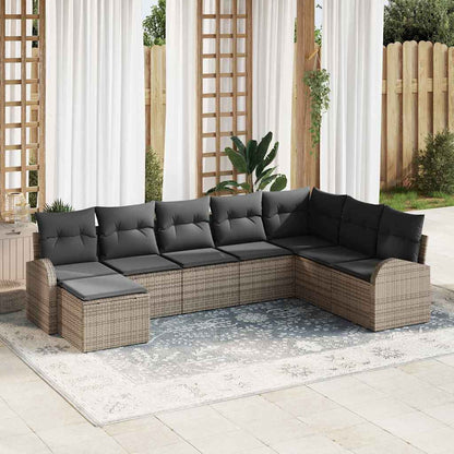 9-Teiliges Garten-Sofa-Set Mit Kissen Schwarz Poly-Rattan