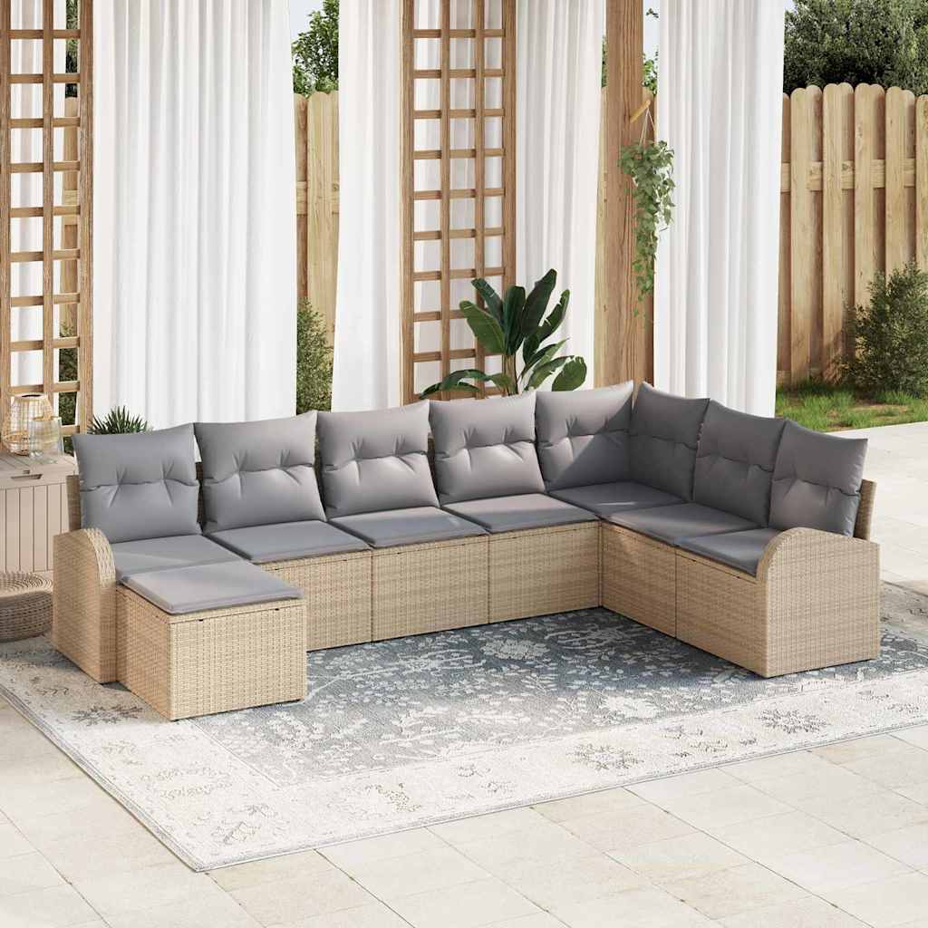 9-Teiliges Garten-Sofa-Set Mit Kissen Schwarz Poly-Rattan