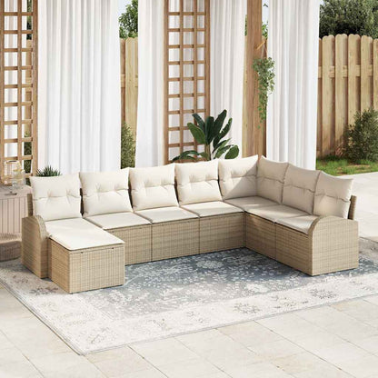 9-Teiliges Garten-Sofa-Set Mit Kissen Schwarz Poly-Rattan