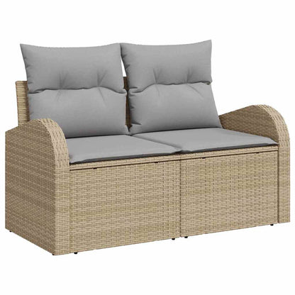 9-Teiliges Garten-Sofa-Set Mit Kissen Schwarz Poly-Rattan