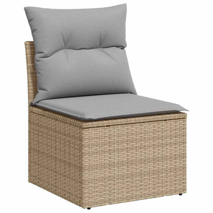 9-Teiliges Garten-Sofa-Set Mit Kissen Schwarz Poly-Rattan
