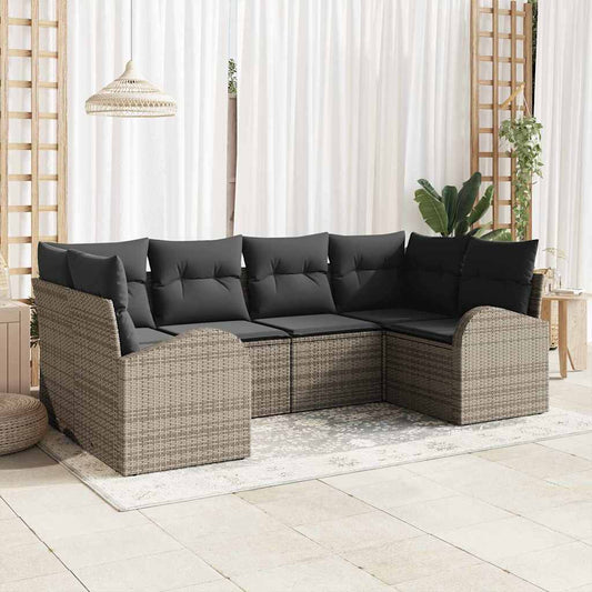 6-Teiliges Gartensofa-Set Mit Kissen In Aus Poly Rattan