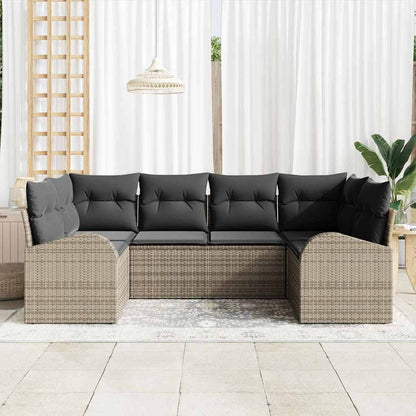 6-Teiliges Gartensofa-Set Mit Kissen In Aus Poly Rattan