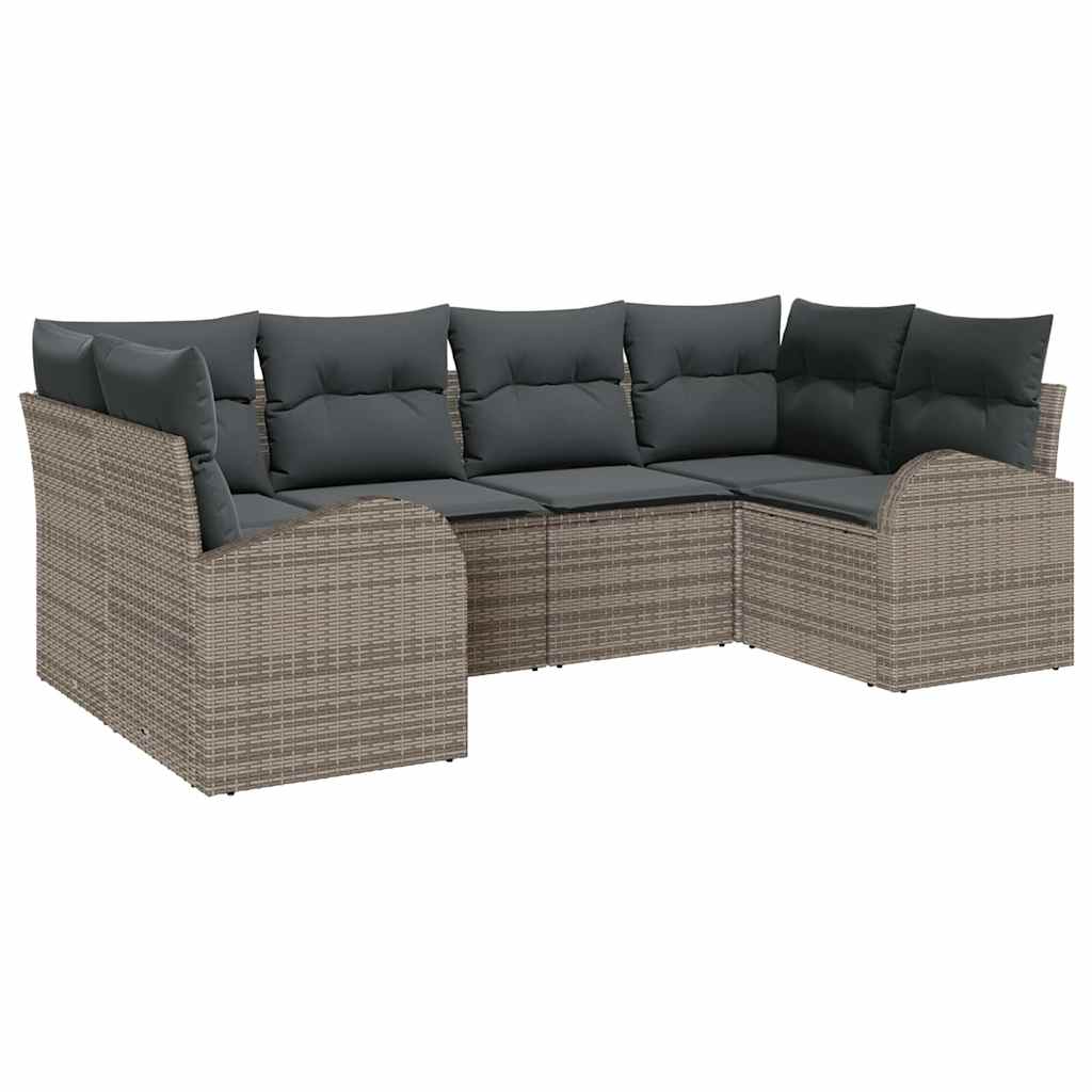 6-Teiliges Gartensofa-Set Mit Kissen In Aus Poly Rattan
