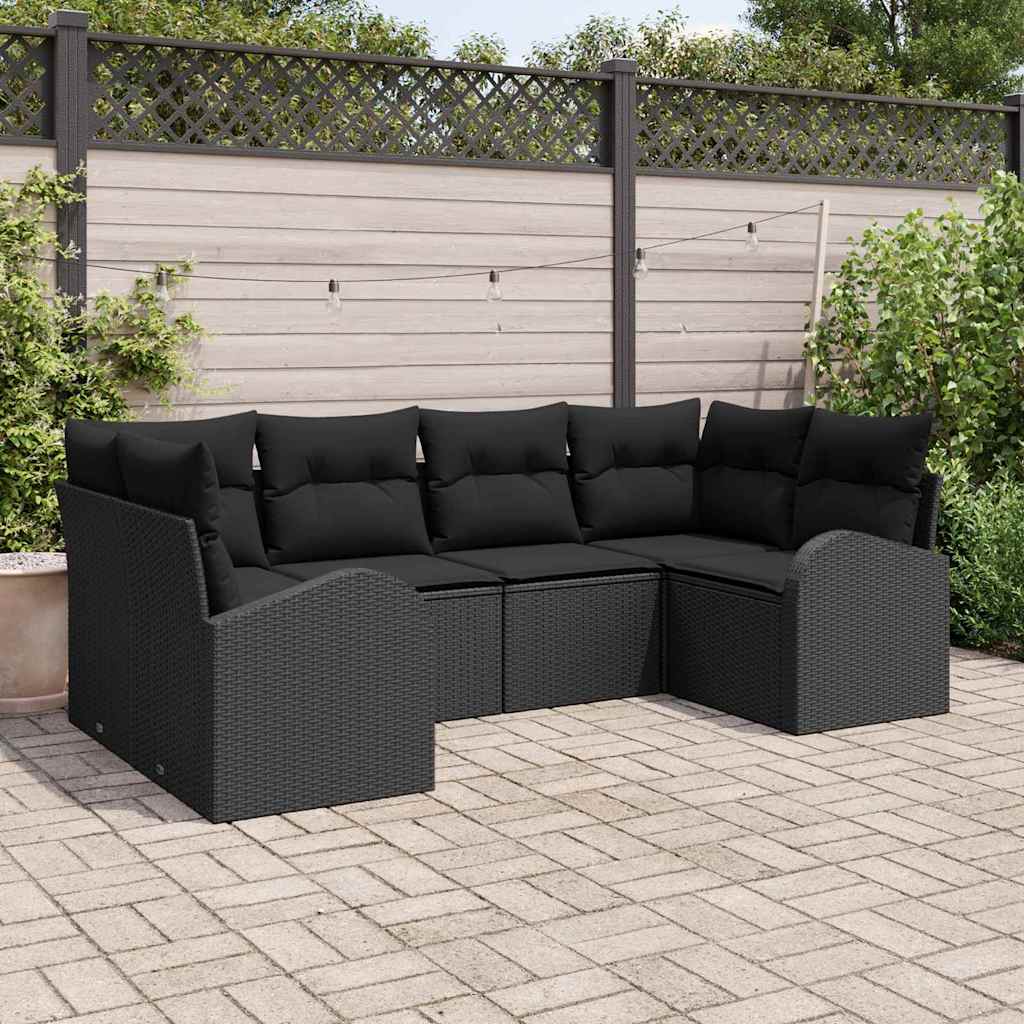 6-Teiliges Gartensofa-Set Mit Kissen In Aus Poly Rattan