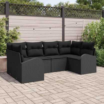 6-Teiliges Gartensofa-Set Mit Kissen In Aus Poly Rattan