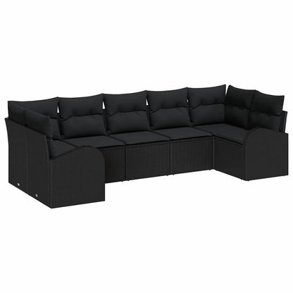 7-Teiliges Garten Sofa Set Mit Kissen Poly Rattan