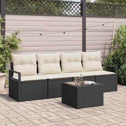 5-Teiliges Garten-Sofa-Set Mit Kissen In Aus Poly Rattan