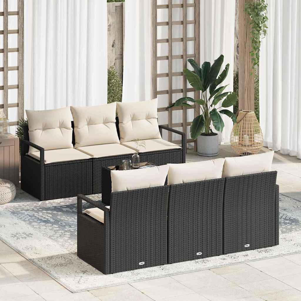 7-Teiliges Garten-Sofa-Set Mit Kissen In Aus Poly Rattan