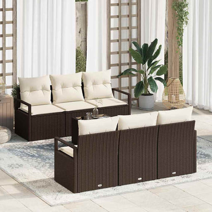 7-Teiliges Garten-Sofa-Set Mit Kissen In Aus Poly Rattan