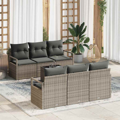 7-Teiliges Garten-Sofa-Set Mit Kissen In Aus Poly Rattan
