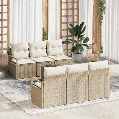 7-Teiliges Garten-Sofa-Set Mit Kissen In Aus Poly Rattan