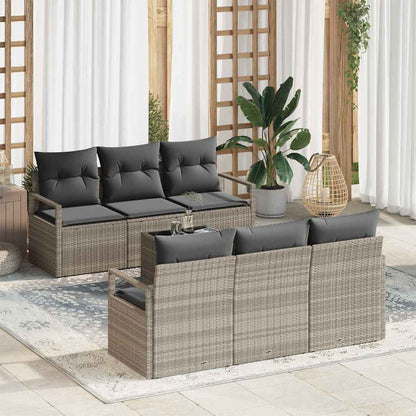 7-Teiliges Garten-Sofa-Set Mit Kissen In Aus Poly Rattan