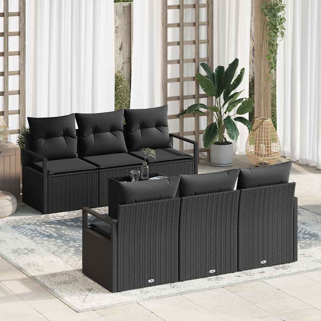 7-Teiliges Garten-Sofa-Set Mit Kissen In Aus Poly Rattan