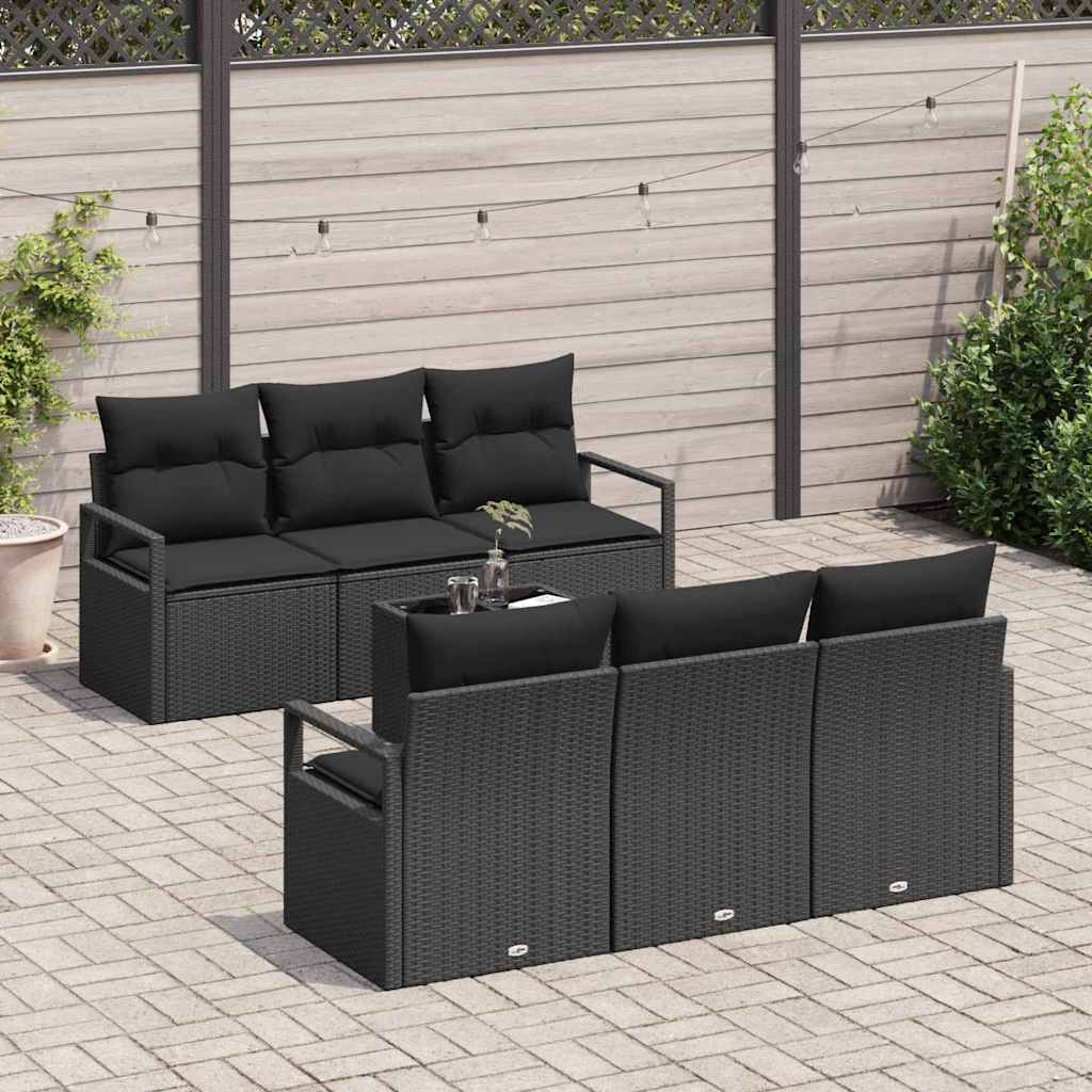 7-Teiliges Garten-Sofa-Set Mit Kissen In Aus Poly Rattan