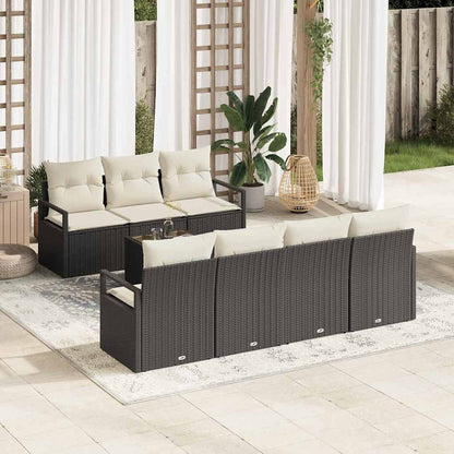 8-Teiliges Garten-Sofaset Mit Kissen, , Poly Rattan