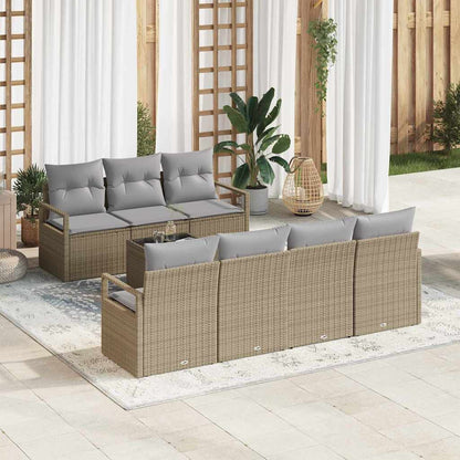 8-Teiliges Garten-Sofaset Mit Kissen, , Poly Rattan
