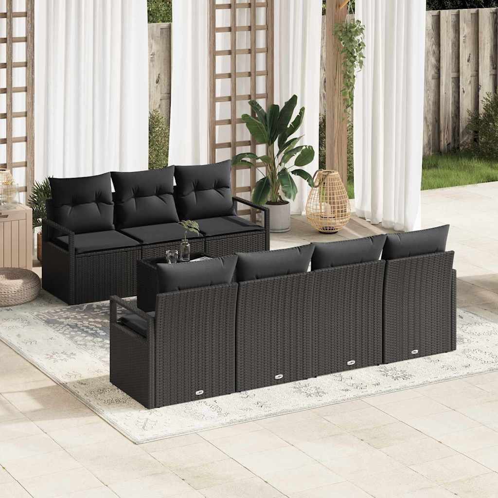 8-Teiliges Garten-Sofaset Mit Kissen, , Poly Rattan