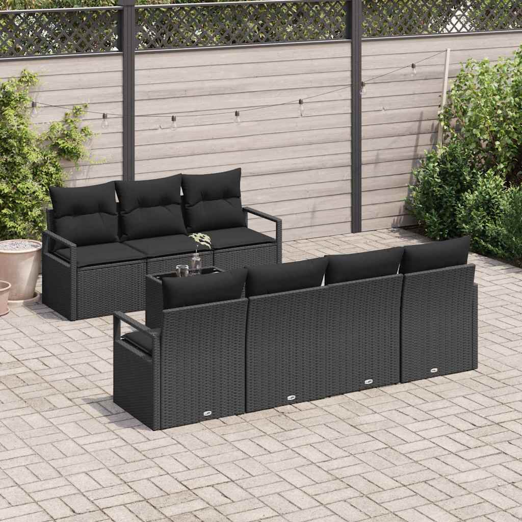8-Teiliges Garten-Sofaset Mit Kissen, , Poly Rattan