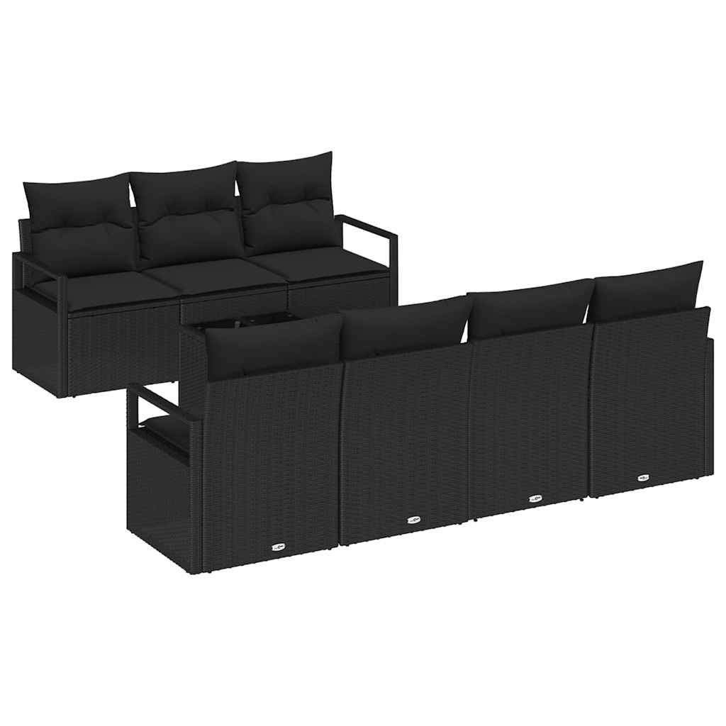 8-Teiliges Garten-Sofaset Mit Kissen, , Poly Rattan