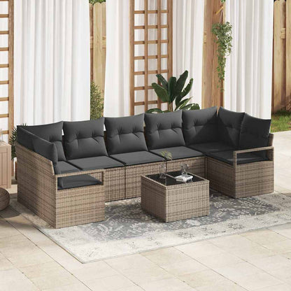 8-Teiliges Garten-Sofa-Set Mit Kissen In Aus Poly Rattan