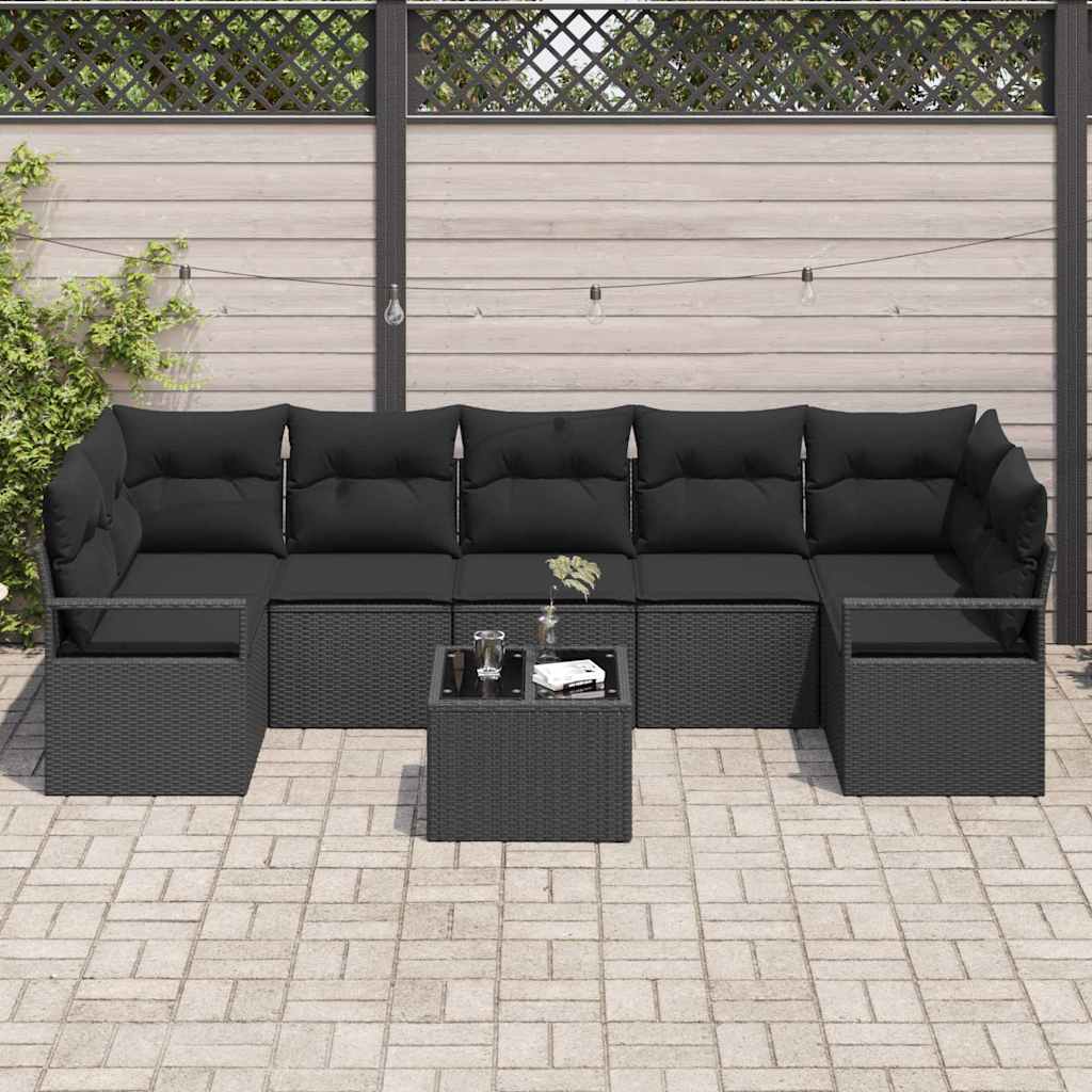 8-Teiliges Garten-Sofa-Set Mit Kissen In Aus Poly Rattan