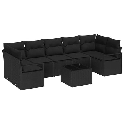 8-Teiliges Garten-Sofa-Set Mit Kissen In Aus Poly Rattan