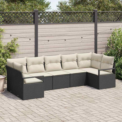 7-Teiliges Garten-Sofa-Set Mit Kissen In Aus Poly-Rattan
