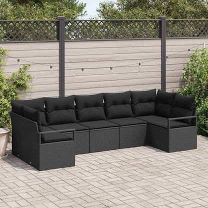 7-Teiliges Garten-Sofa-Set Mit Kissen In Aus Poly-Rattan