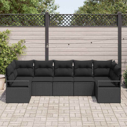 7-Teiliges Garten-Sofa-Set Mit Kissen In Aus Poly-Rattan