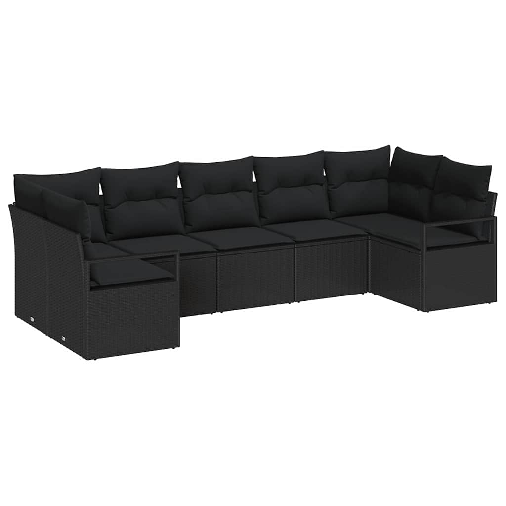 7-Teiliges Garten-Sofa-Set Mit Kissen In Aus Poly-Rattan