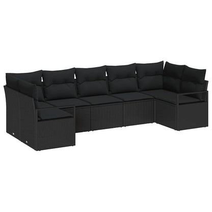 7-Teiliges Garten-Sofa-Set Mit Kissen In Aus Poly-Rattan
