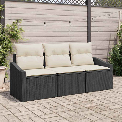 3-Teiliges Garten-Esszimmer-Set Mit Kissen In Aus Poly-Rattan