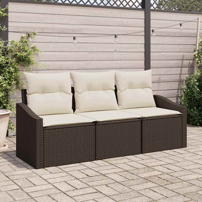 3-Teiliges Garten-Esszimmer-Set Mit Kissen In Aus Poly-Rattan