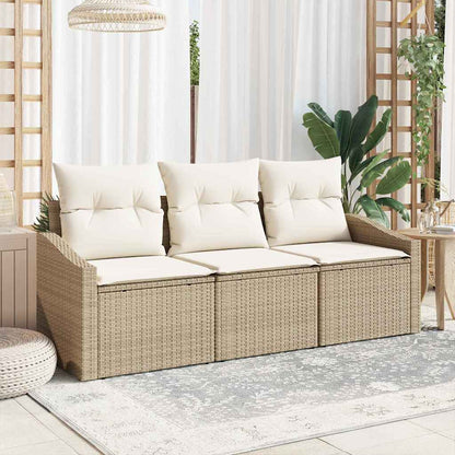 3-Teiliges Garten-Esszimmer-Set Mit Kissen In Aus Poly-Rattan